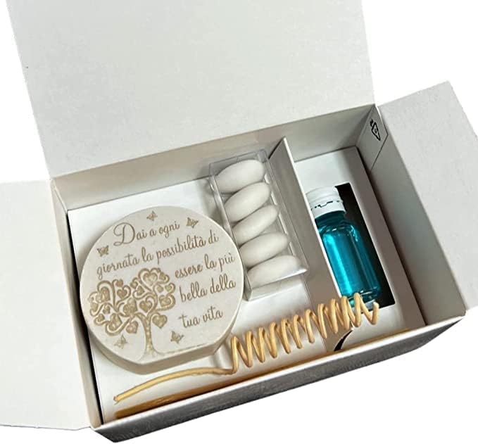 Diffusore per ambienti in pietra con frase incisa