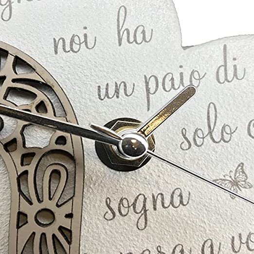 Orologio doppio cuore con stampa ed applicazione in legno