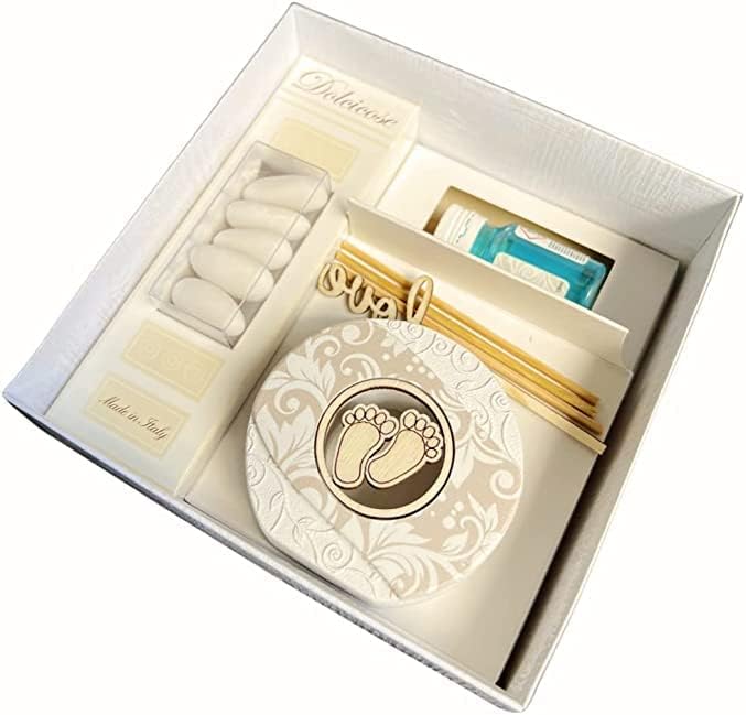 Diffusore per ambienti in pietra stampato con applicazione in legno per Battesimo