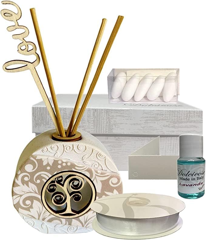 Diffusore per ambienti in pietra stampata ed applicazione in legno (Albero della vita) adatto per tutte le cerimonie