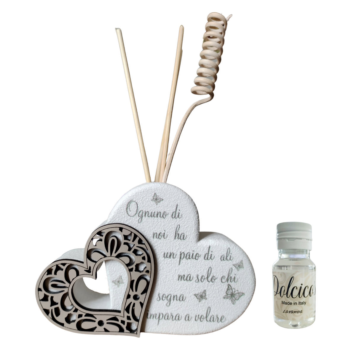 Diffusore in pietra con stampa ed applicazione in legno