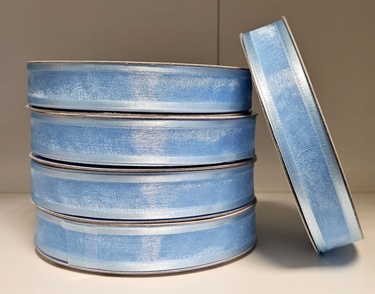 Nastro in organza Azzurro 2cm x 50Mt - 5 rotoli