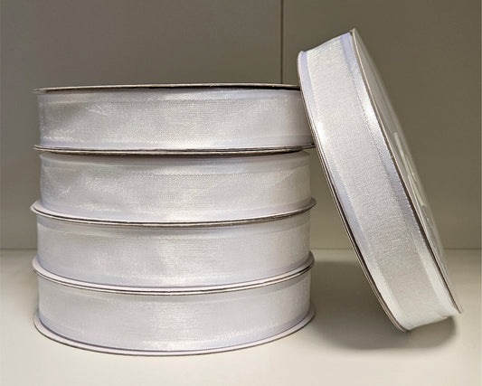 Nastro in organza Bianco 20cm x 50Mt - 5 rotoli