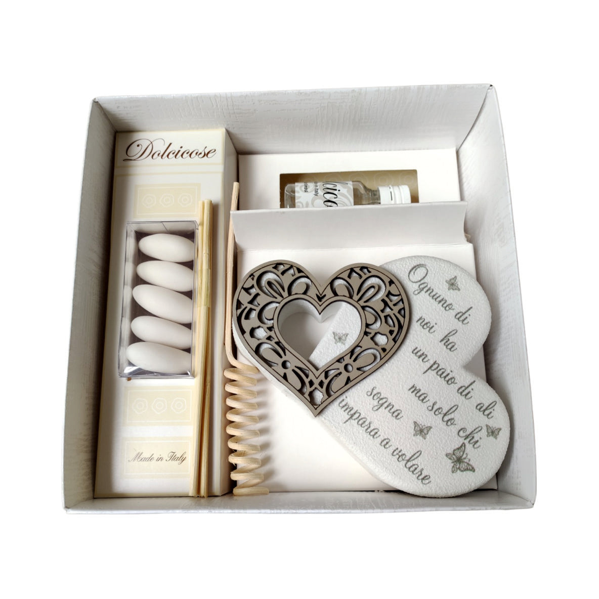 Diffusore in pietra con stampa ed applicazione in legno