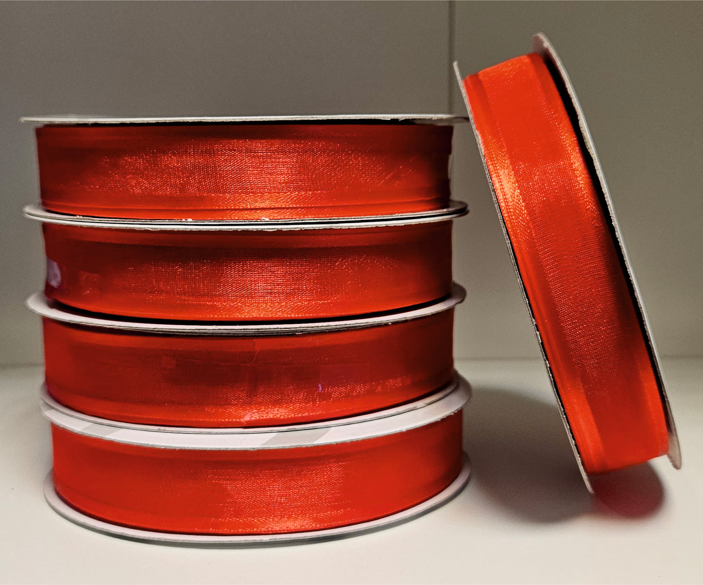 Nastro in organza Rosso 2cm x 50Mt - 5 rotoli