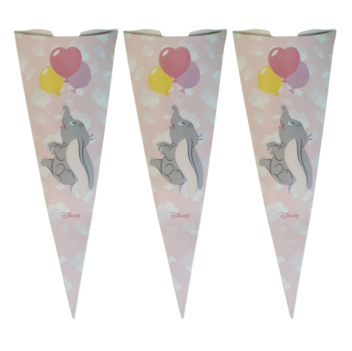 Set 12 Pezzi Coni Pota Confetti Dumbo per Battesimo Bimba